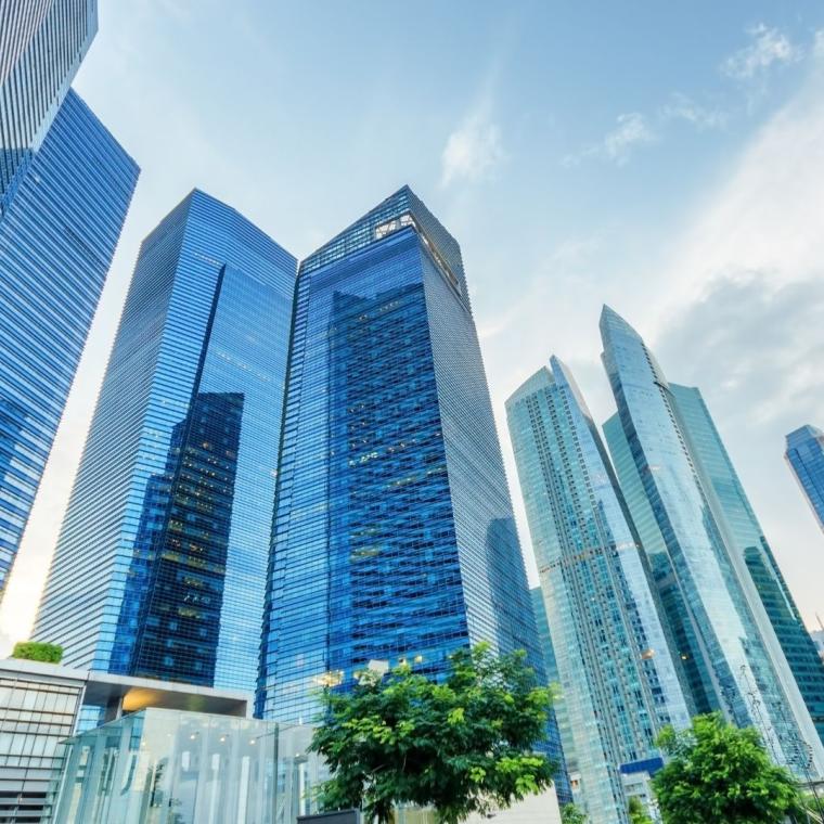 Skyscrapers in financial district of Singapore