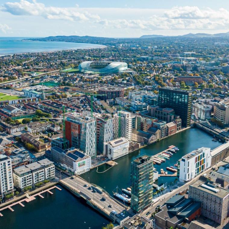 Dublin city center view