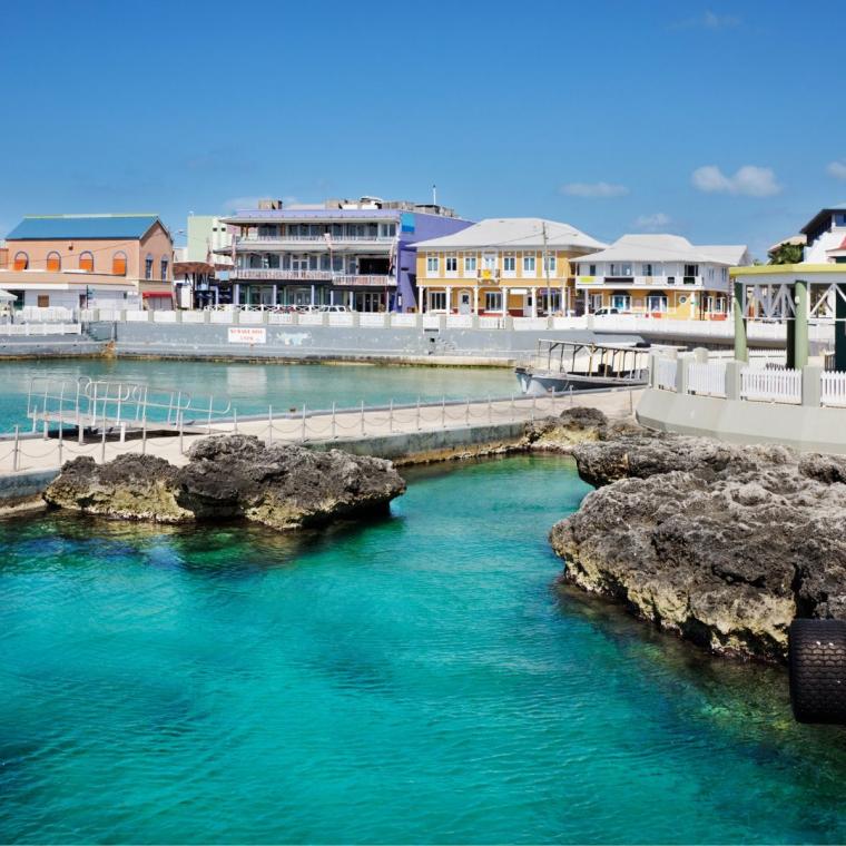 Waterfront shopping area in George Town, Grand Cayman