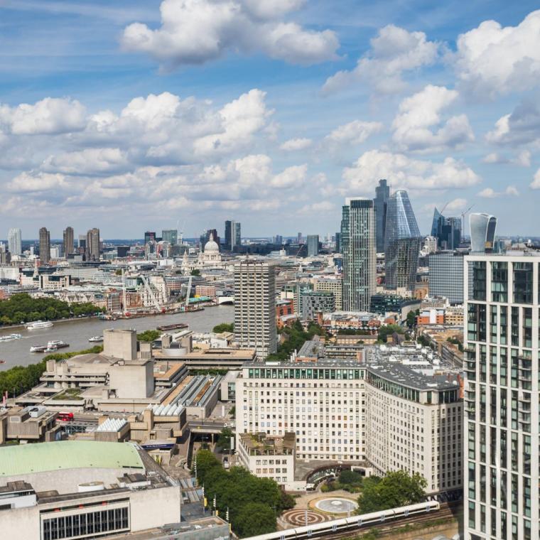 Looking down on the Southbank Centre