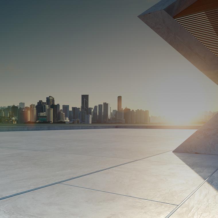 sunny city skyline gradient low