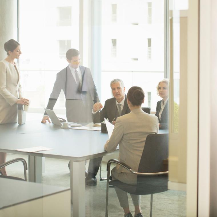 Business people talking in meeting 