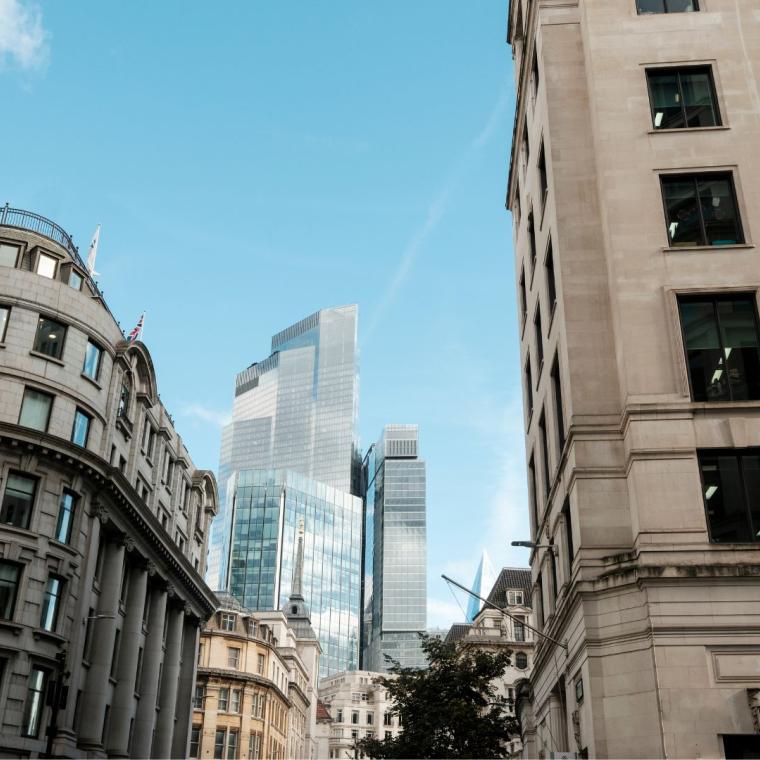 Financial district in London