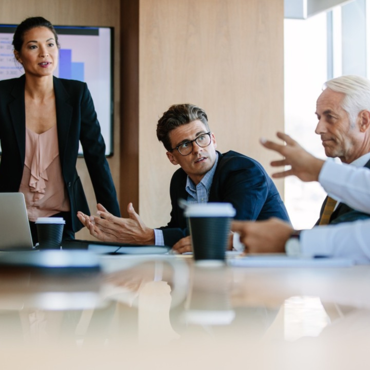 Diverse business group having a meeting in boardroom
