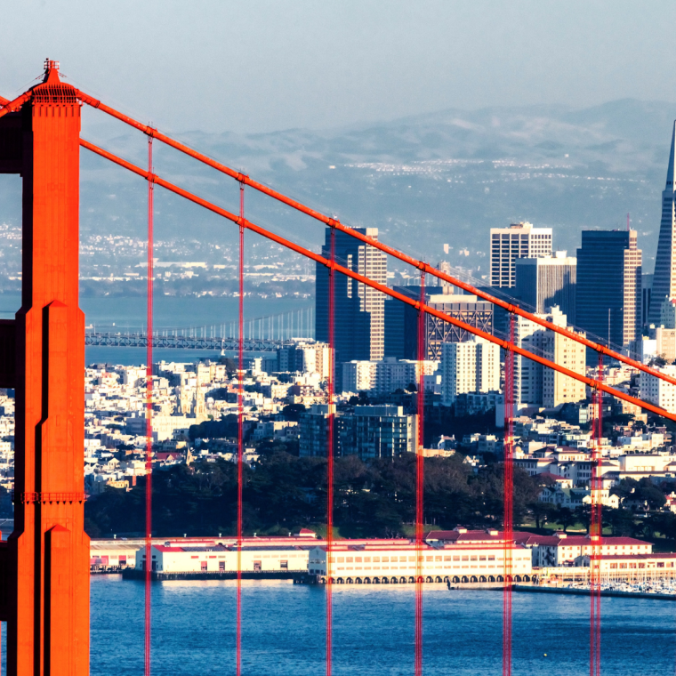 San Francisco with the Golden Gate bridge