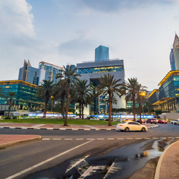 Dubai International Financial Centre DIFC in the downtown Dubai in the UAE 