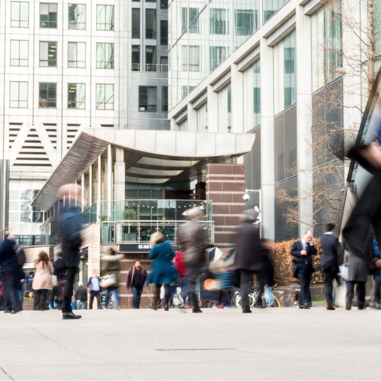 London Docklands commuters 