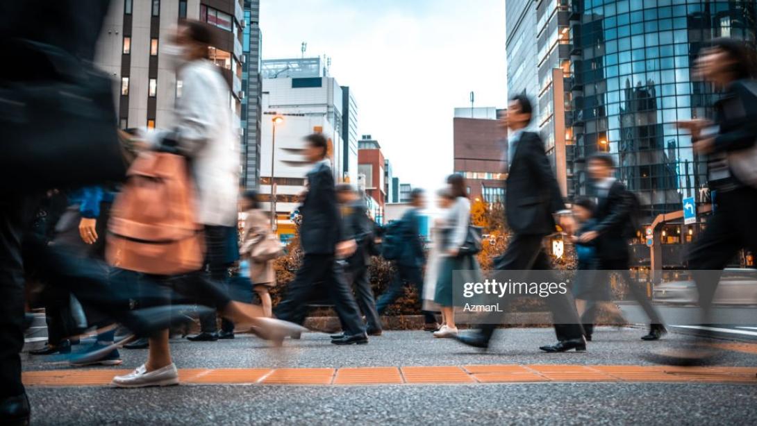 people walking busy street