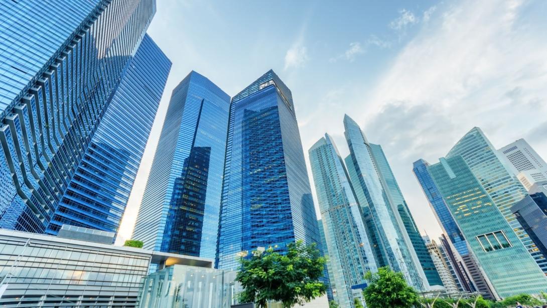 Skyscrapers in financial district of Singapore