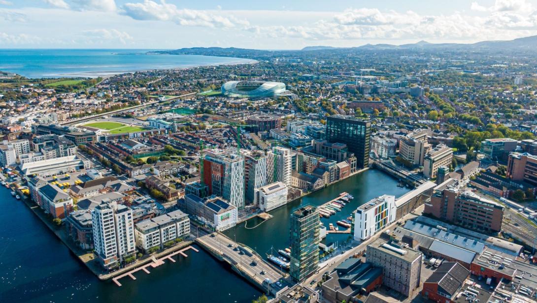 Dublin city center view