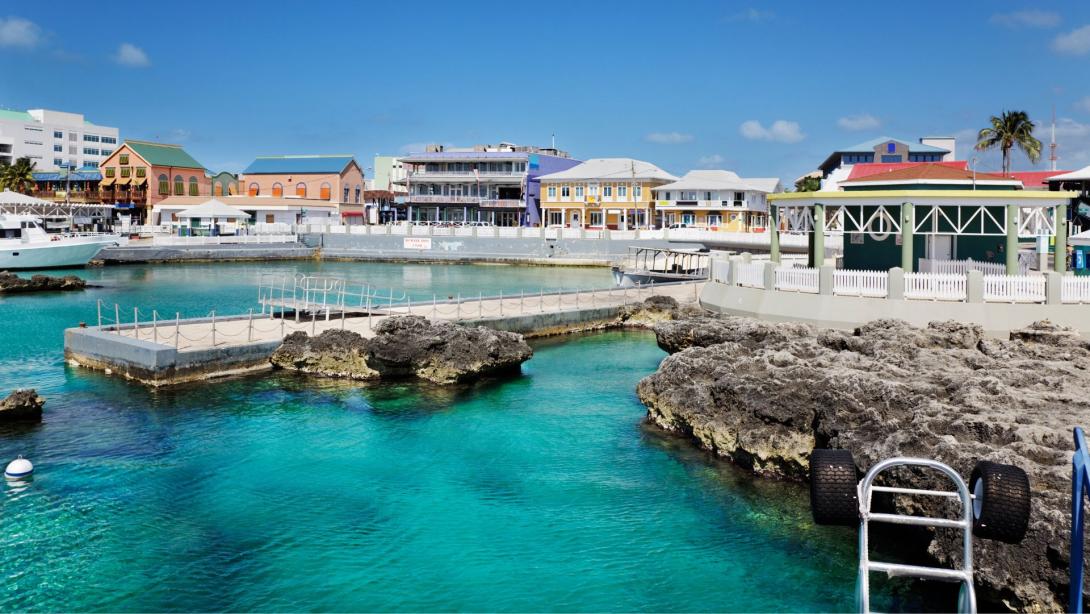 Waterfront shopping area in George Town, Grand Cayman