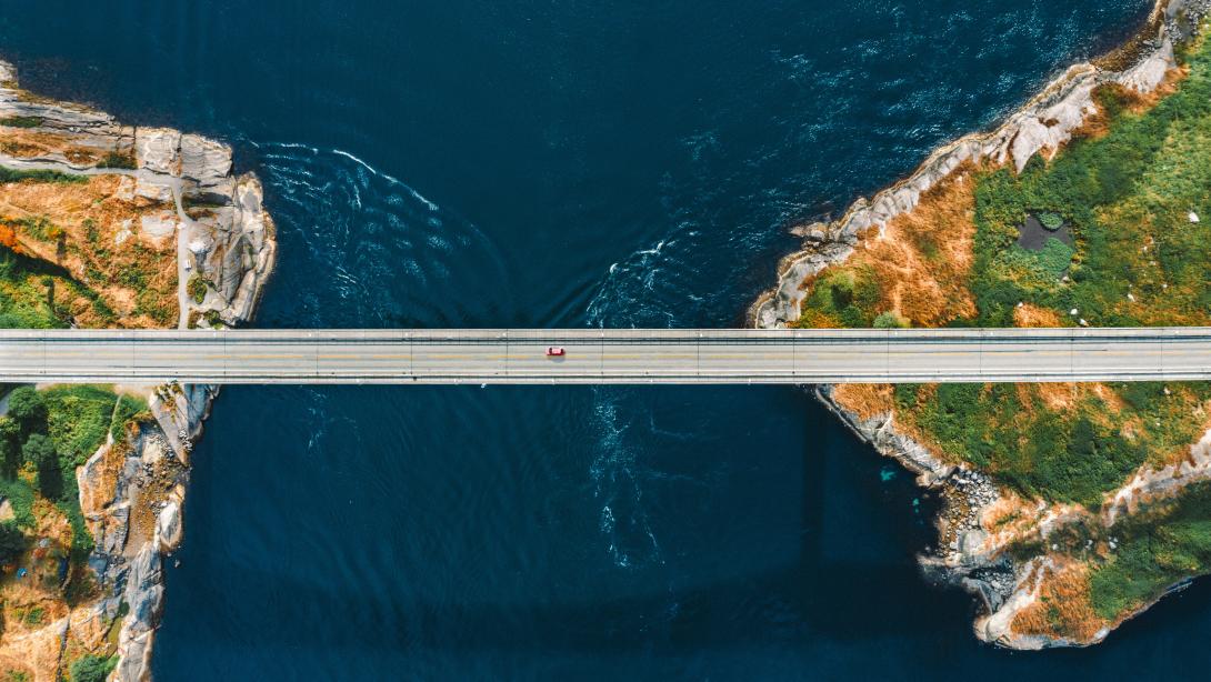 Aerial view of bridge - Norway