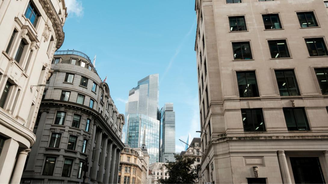 Financial district in London