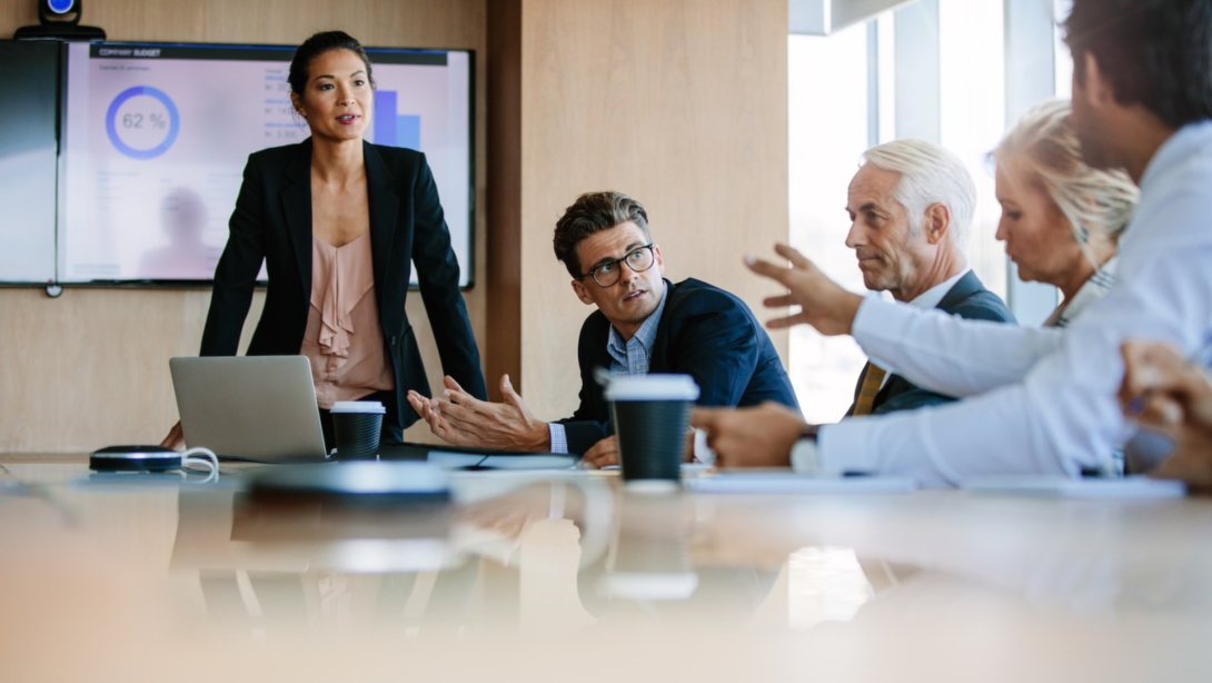 Diverse business group having a meeting in boardroom