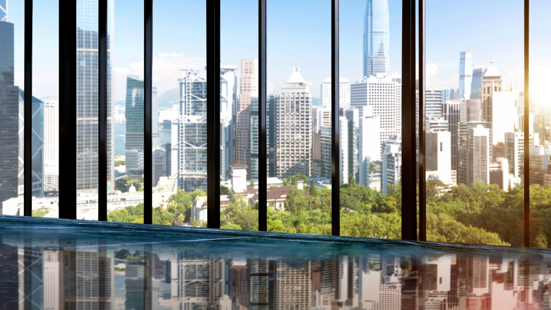 Urban Scene Skyline Morning View Metropolis Concept 