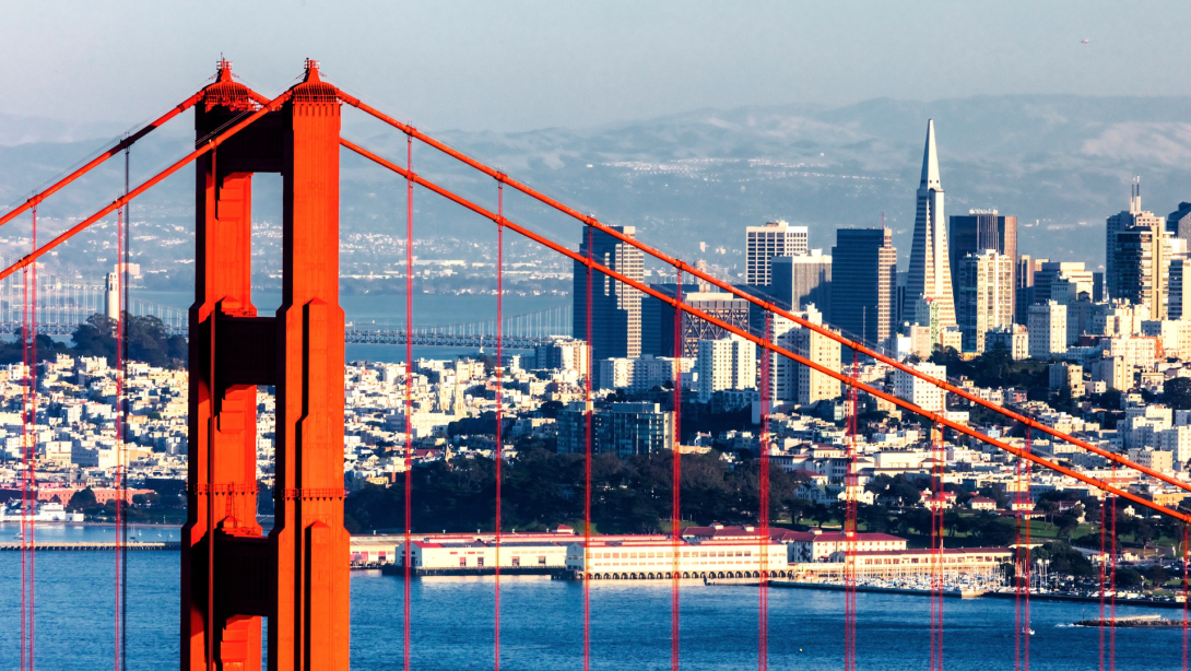 San Francisco with the Golden Gate bridge