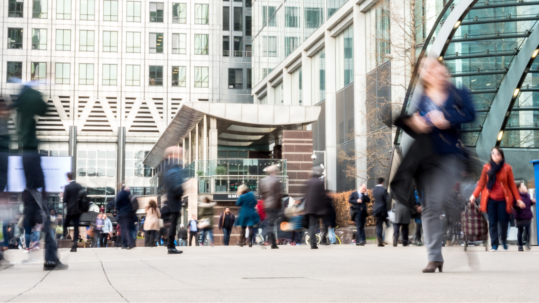 London Docklands commuters 