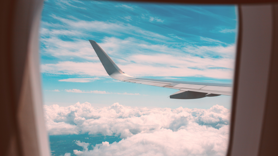 Clouds from a plane window. 
